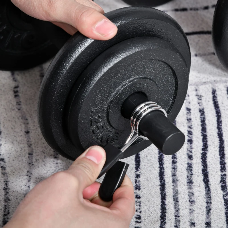 HOMCOM 18kg Steel Dumbbell Set of 2 with Carry Case Adjustable for Body Building Exercise Home Gym Office Black