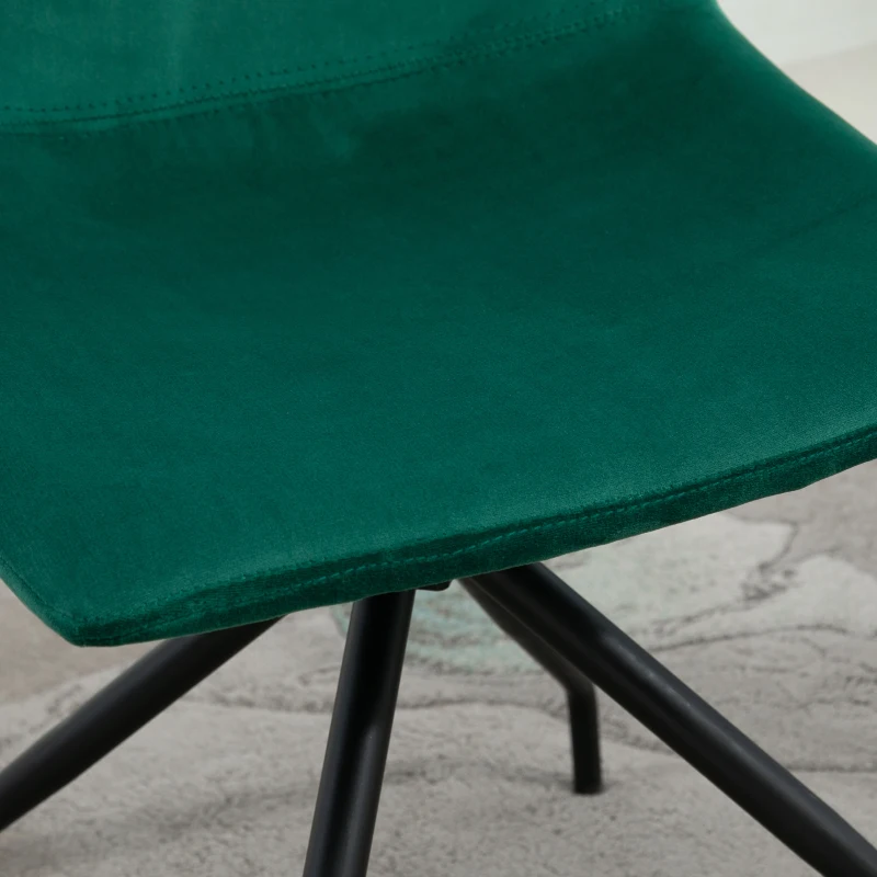 HOMCOM Chaise design pivotante 360° - chaise velours vert