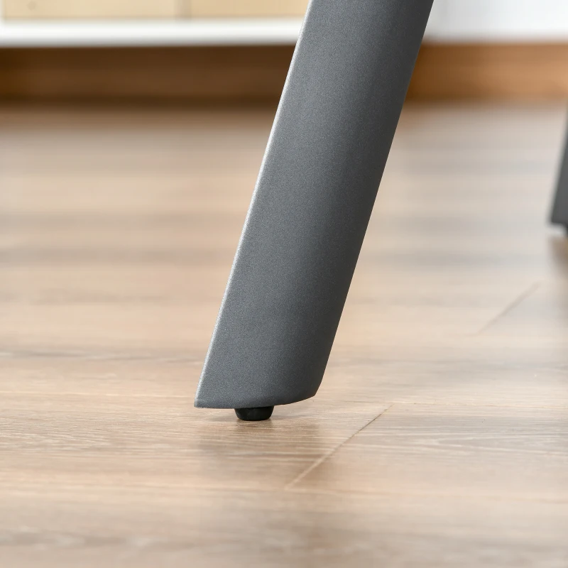 HOMCOM Mesa de Comedor Rectangular Mesa de Cocina Salón Moderna Industrial con Patas de Metal y Almohadillas Ajustables 120x80x76 cm Gris