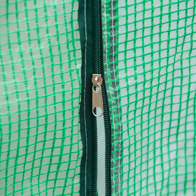 Outsunny Serre Pop-up - Serre de Jardin Pop-up - Porte + 2 fenêtres zippées enroulables - dim. 2,4L x 2,4l x 2,4H cm - Sac Transport Inclus - PE Vert