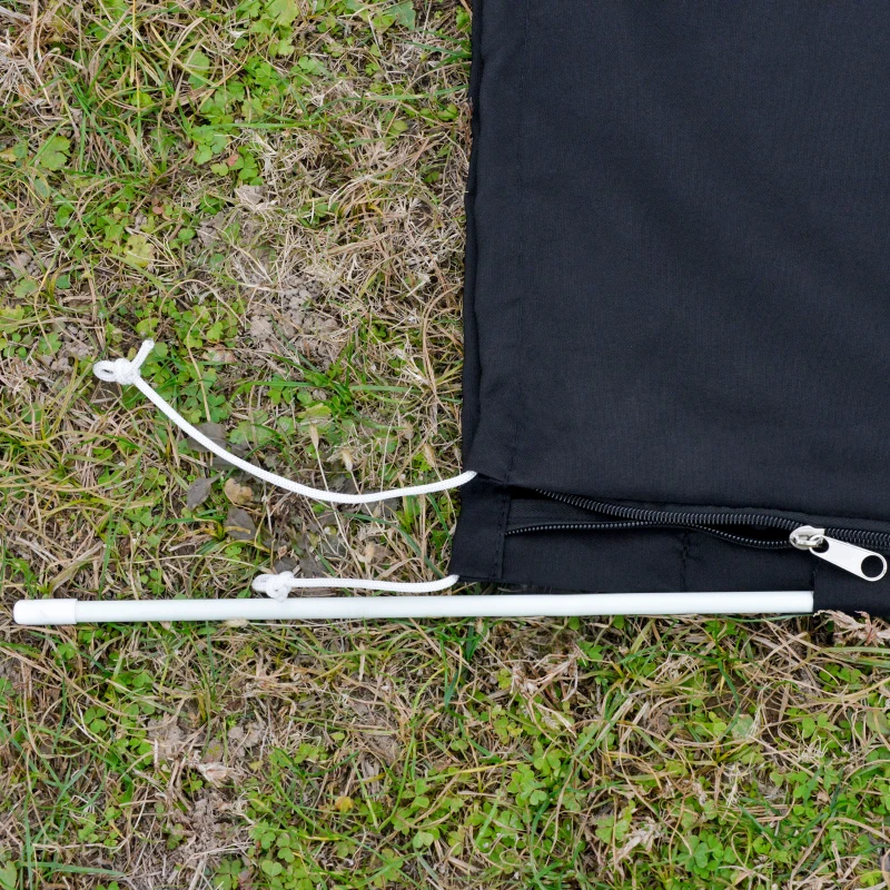 Outsunny Housse de protection imperméable pour parasol droit avec fermeture éclair et cordon de serrage polyester oxford noir
