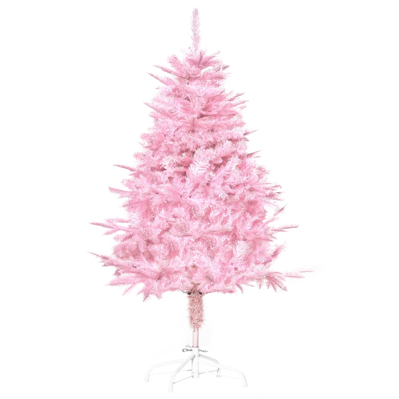 HOMCOM 4FT Artificial Christmas Tree Holiday Xmas Holiday Tree Decoration with Automatic Open for Home Party, Pink