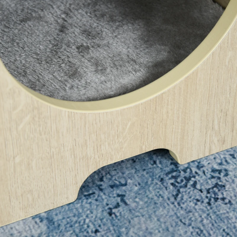 PawHut Maison pour chat design - niche chat panier chat - coussin, grattoir amovibles sisal naturel inclus - MDF bois beige clair