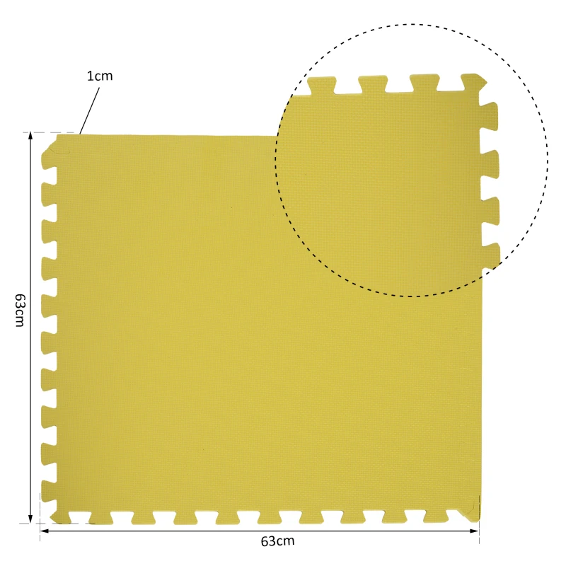 HOMCOM Tapis de Sol en Mousse Tapis Puzzle interconnectables dim. 63L x 63l x 1H cm 12 pièces Grande Surface 4,32 m² Multicolore