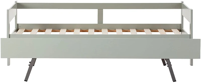 HOMCOM Lit gigogne Enfant 90 x 190 cm - Structure lit avec lit tiroir - sommiers à Lattes Inclus - Acier pin Massif MDF Classe E1 Vert