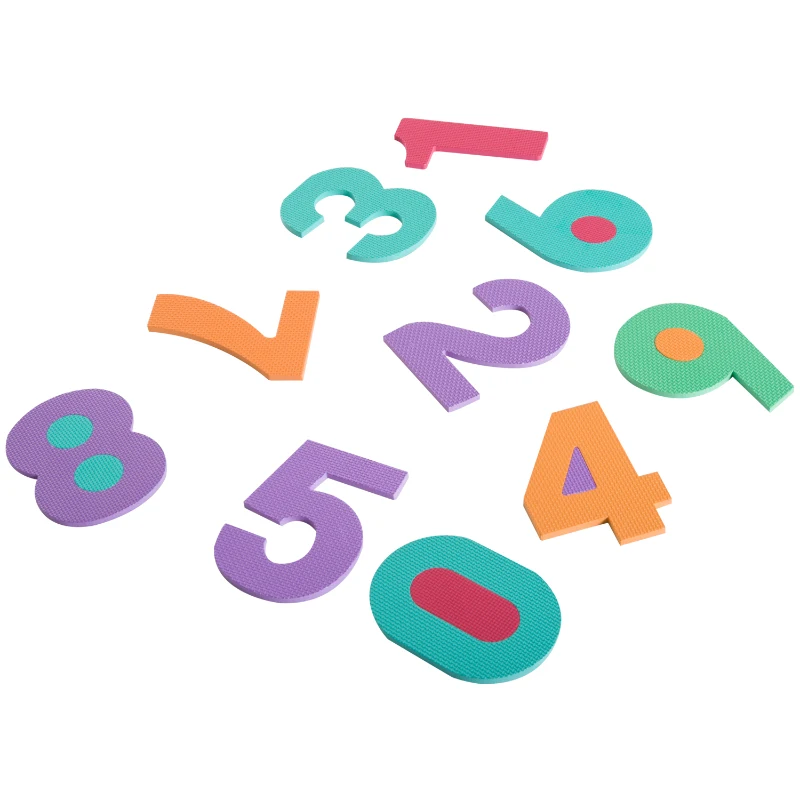 HOMCOM Alfombra Puzzle Infantil 40 Piezas de 31x31x1cm Juego Rompecabezas con 29 Letras Acento y Números 0 al 9 Colchoneta Suave para Niños 3,6 m² Espuma EVA
