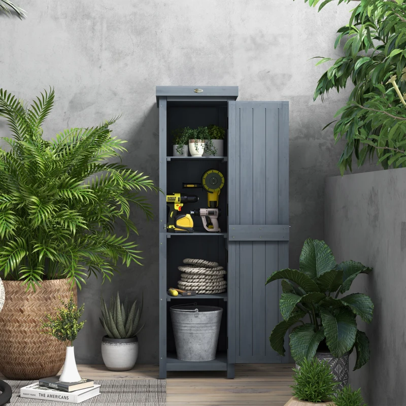 Outsunny Magazie Depozitare Pentru Exterior Din Lemn