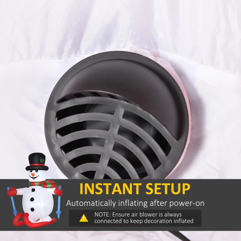 HOMCOM 6FT Christmas Inflatable Skiing Snowman Holiday Yard Lawn Decoration with LED Lights, Indoor Outdoor Blow Up Décor