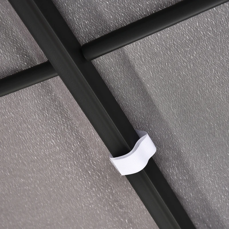 Outsunny Pergola tonnelle de jardin auvent 3 x 3 m adossable métal gris polyester imperméabilisé anti-UV gris