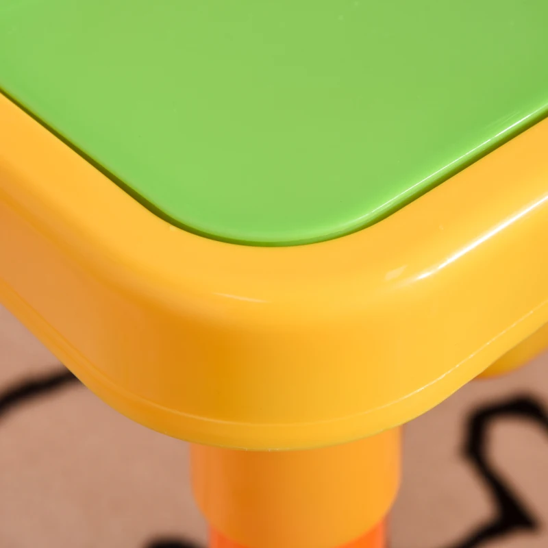 HOMCOM 16 Pcs Sand and Water Play Table Sand Pit Beach Toy Set 2 in 1 Outdoor Activities Playset with Lid and Accessories for 3 Years Old