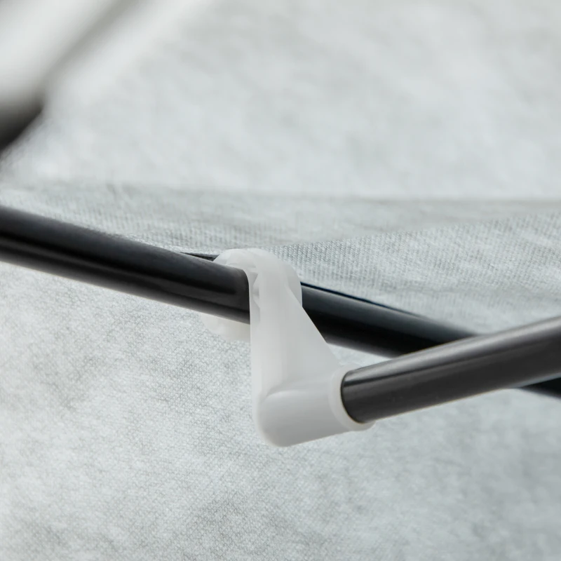 HOMCOM Stoffen Kledingkast, Opbergoplossing, 6 Planken, 1 Kledingstang, Grijs