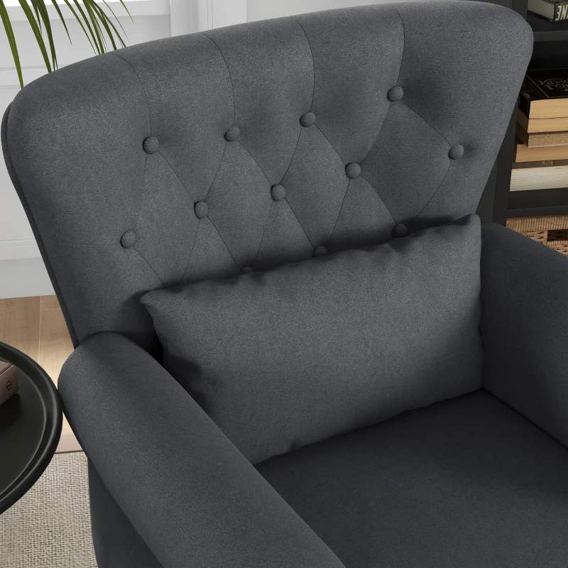 HOMCOM Chesterfield-Style Accent Chair - Grey