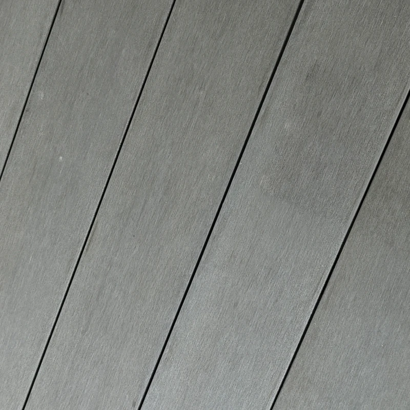 Outsunny Tavolino da Giardino Moderno con Piano in Plastica di Legno, in Rattan e Acciaio, 50x50x55 cm, Grigio e Nero