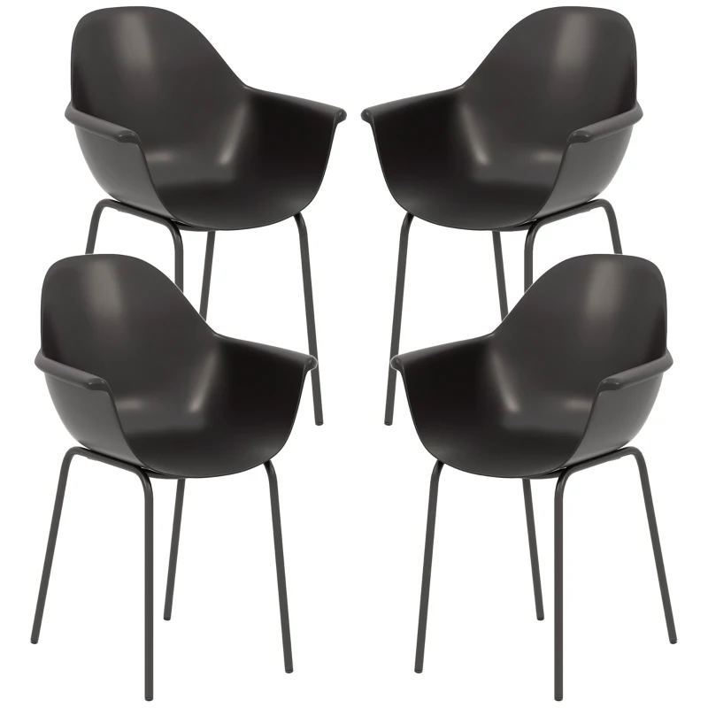 Klear Vu Nakita Set 4 Cuscini Antiscivolo Per Sedie - Cucina E Pranzo, Rigati, Tortora, 38x40 Cm