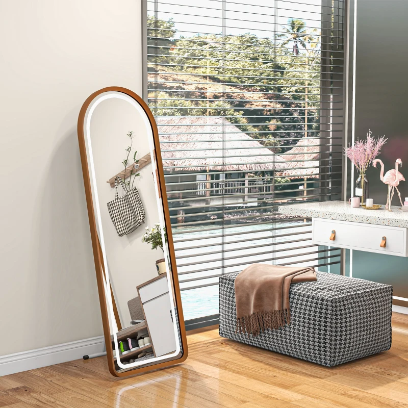 HOMCOM Staande spiegel Wandspiegel Volledige lengte spiegel inclusief wandbevestiging, 50 x 4 x 1515 cm, Zwart