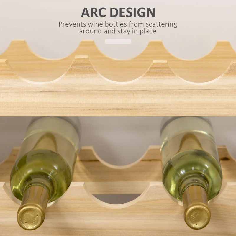 HOMCOM 72 Bottle Wooden Wine Shelf, 6 Tier Shelf, Shelving Storage Holder Standing Holds Pine Cellar Standing