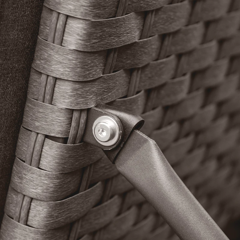 Outsunny 3PC Rattan Sun Lounger  Set Garden Recliner Chairs with Side Table 5-Position Adjustable Lounger back Beach Pool Grey