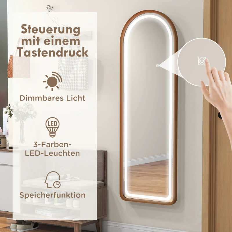 HOMCOM Staande spiegel Wandspiegel Volledige lengte spiegel inclusief wandbevestiging, 50 x 4 x 1515 cm, Zwart