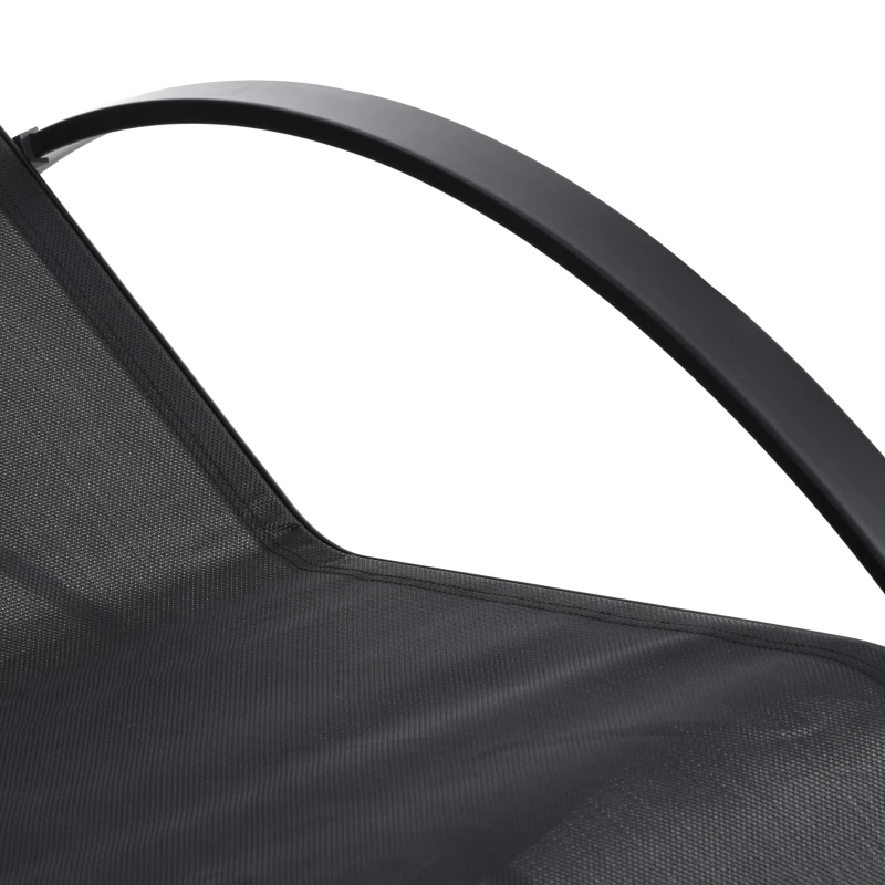 Outsunny Set 2 sezlonguri si masuta, 59x169x66 cm, negru