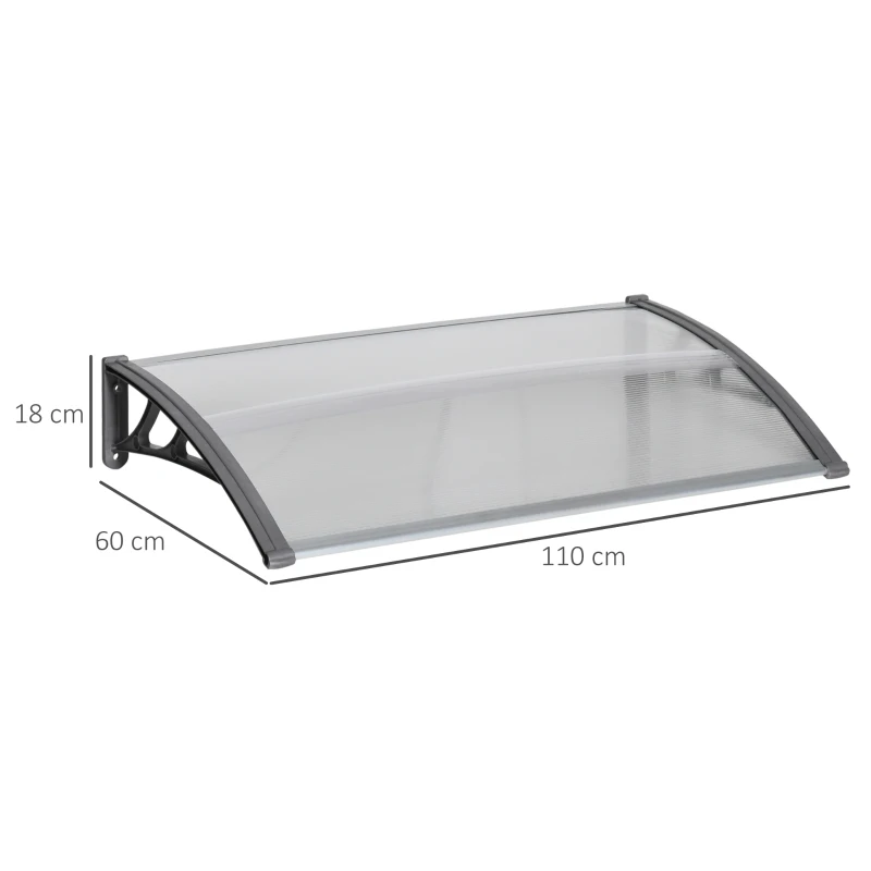 Outsunny Copertina moderna din policarbonat, 110x60x18 cm, gri(m-3)