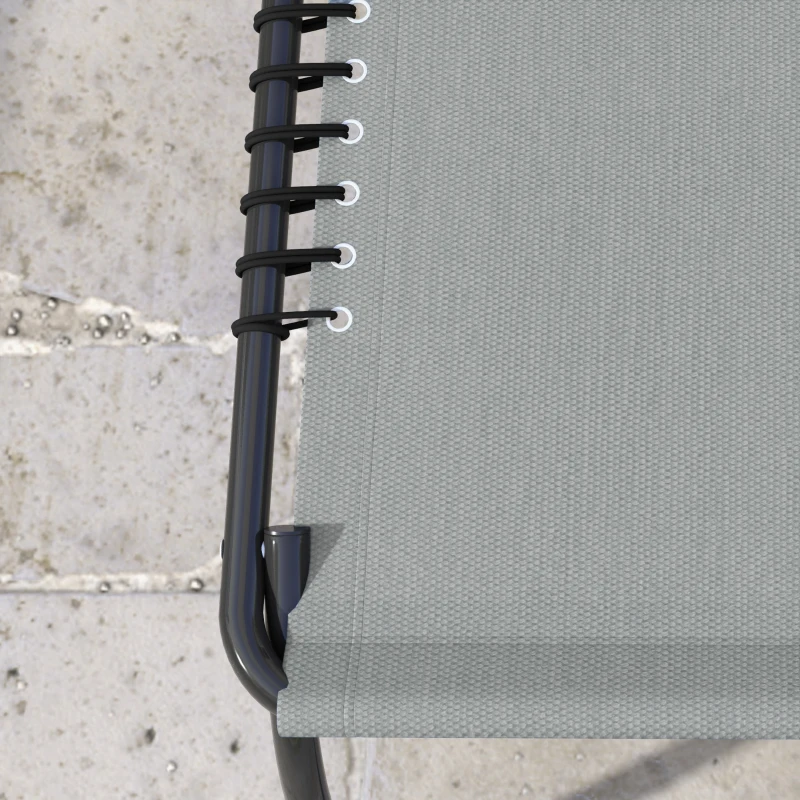 Outsunny Folding Sun Lounger, with Four-Position Back - Light Grey