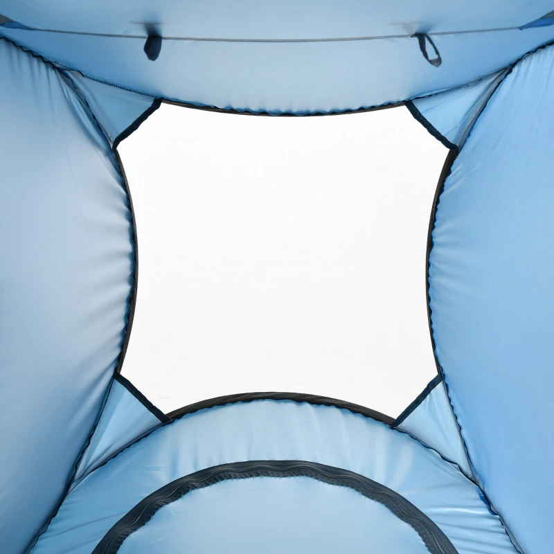 Outsunny Tenda de Duche Tenda de Privacidade Portátil com 1 Gancho Bolso Bolsa de Transporte e UV20+ 126x124x189 cm Azul