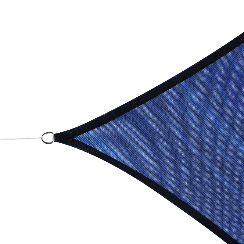 Outsunny Vela de Sombra Retangular 4x6 m Toldo de Vela HDPE com Proteção UV Aneis em Forma de D e Cordas para Jardim Pátio Piscina Azul