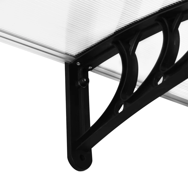 Outsunny Door Awning, 75 x 195 cm Polycarbonate Cover for Window, Front Door, Outdoor, Patio, UV Rain Snow Protection Shelter, Clear(m-9)