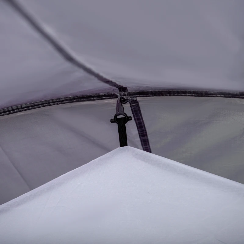 Outsunny Tenda de Campismo para 2-3 Pessoas Dobrável à Prova d'Agua e à Prova de UV 20+ com Vestíbulo 426x206x154 cm Cinza Escuro