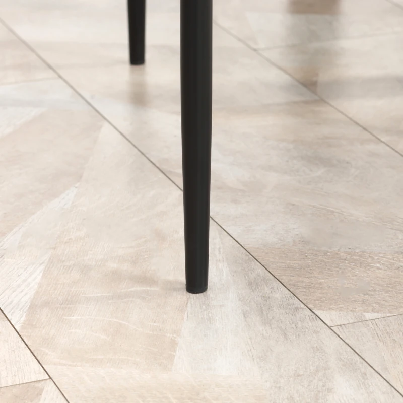 HOMCOM 5-delige Eetkamerset Tafel en 4 Stoelen, Modern Design, Glazen Tafel, Zwart