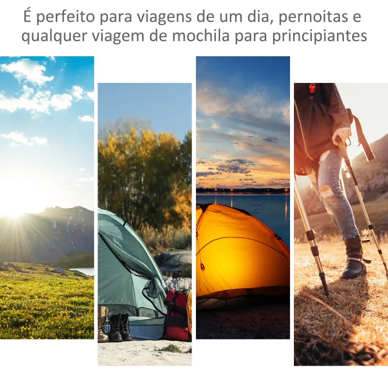 Outsunny Tenda de Campismo para 2 Pessoas Tenda de Campismo Dobrável com 2 Portas Impermeável Anti-UV 260x260x150 cm Preto Cinza