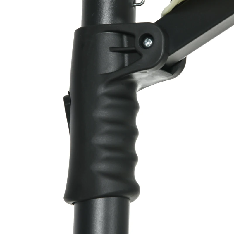 Outsunny Chapéu de Sol Excêntrico Ø256x248 cm com Luzes LED Solar Mastro Giratório 360° Chapéu de Sol de Exterior com Manivela Manual Bege