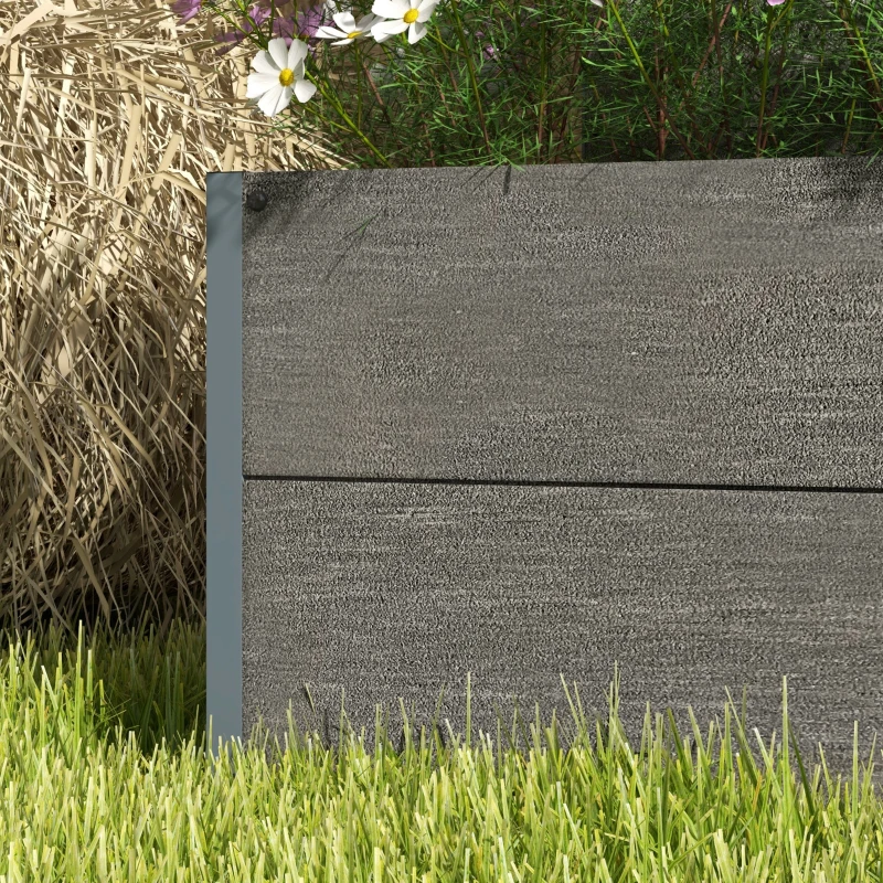 Outsunny 34 x 69.5cm Garden Planter Box, with Back Trellis, Grey