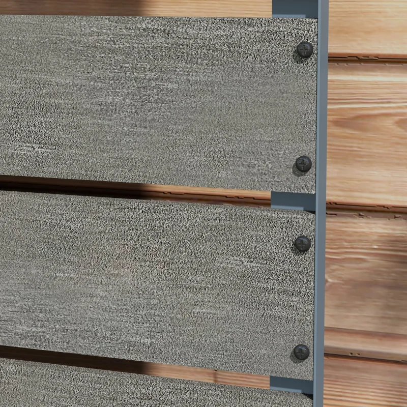 Outsunny 34 x 69.5cm Garden Planter Box, with Back Trellis, Grey