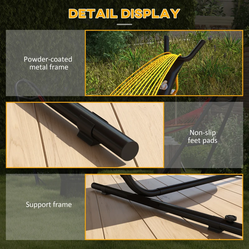 Outsunny Suport pentru hamac 9,4ft si suport lateral pentru tava,