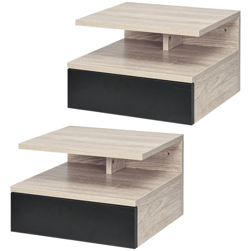 Homcom Set 2 Noptiere Suspendate – Sertar & Raft 35×32×22,5 cm