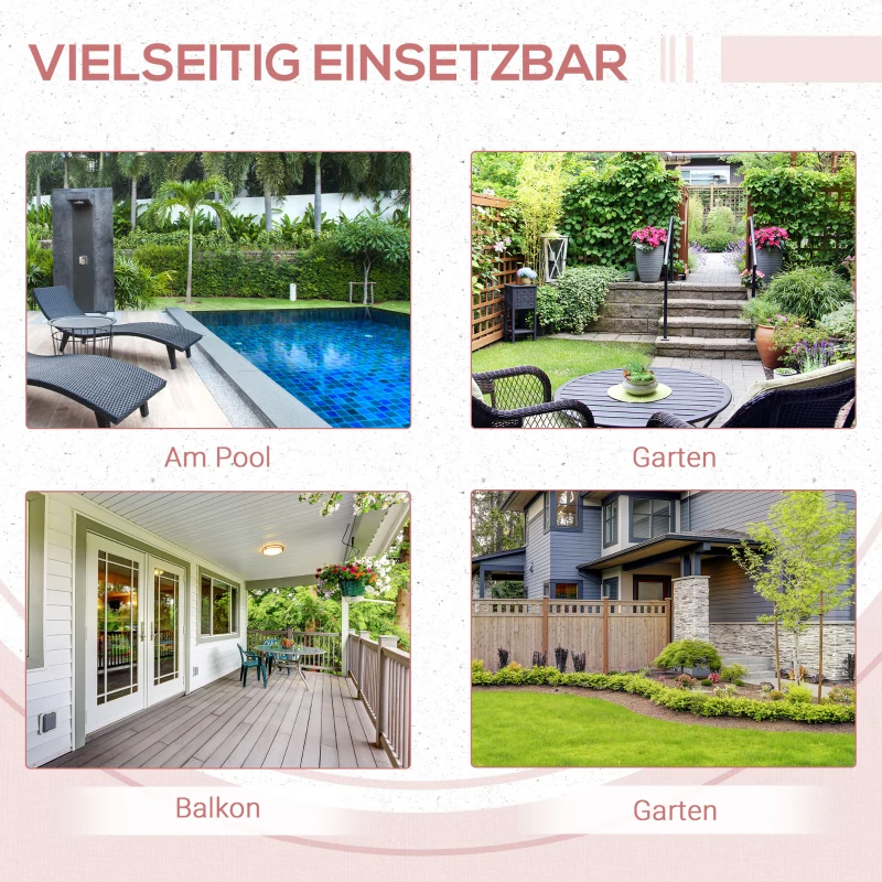 Outsunny Klapbare Polyrotan Balkontafel, Stalen Frame, Onderhoudsvriendelijk, 40x40x40 cm, Natuurlijk