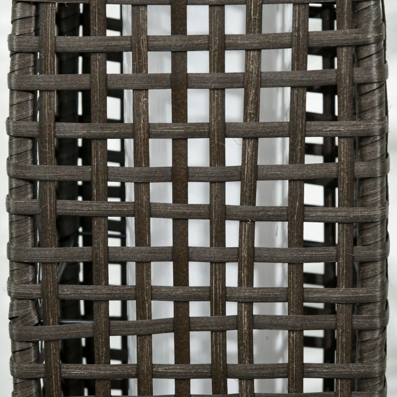 Outsunny Lampada Solare da Giardino con Pannello di Ricarica, in Acciaio e Rattan, 21x21x78 cm, Nero e Grigio