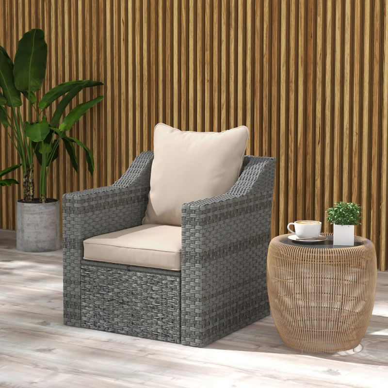 Outsunny Seat and Back Padded Cushion Set - Beige