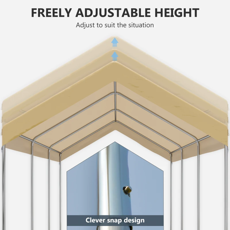 Outsunny Garaj tip cort 6m x 3m, Garaj portabil, Cort de gradina cu copertina, adapost de depozitare, cu copertina din PE anti-UV si kit de ancorare, pentru masina, barca, petrecere, nunta