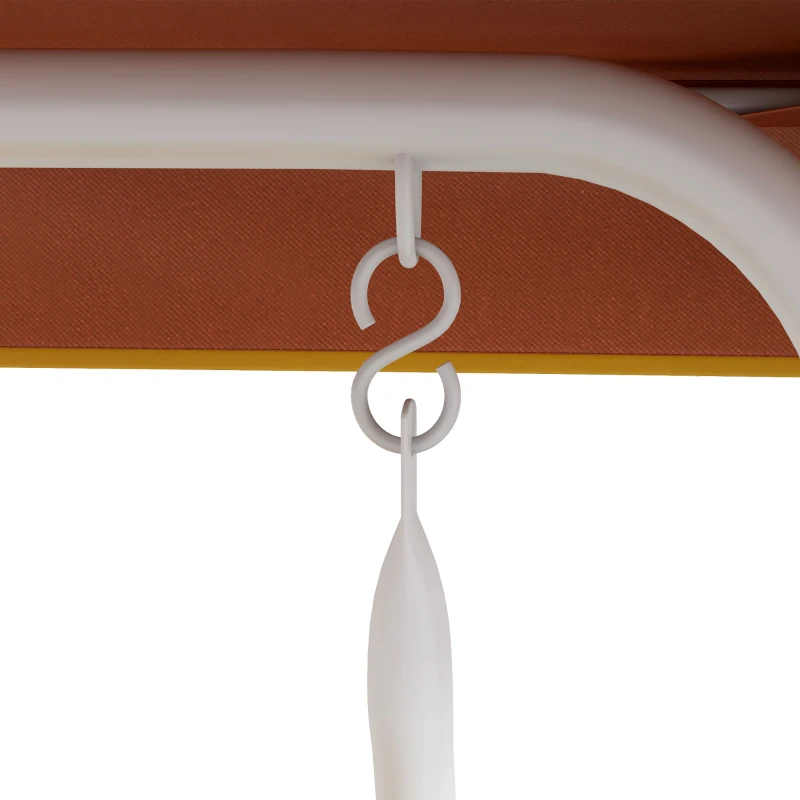 Outsunny Balanço de Jardim Exterior Balanço de Jardim Infantil de 2 Lugares com Padrão de Leão Carga 60 kg 110x70x110 cm Amarelo