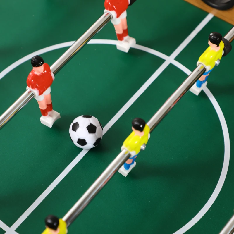 HOMCOM Fotbal- Biliard pliabil compact din lemn cu 18 jucatori, 69x37x70cm
