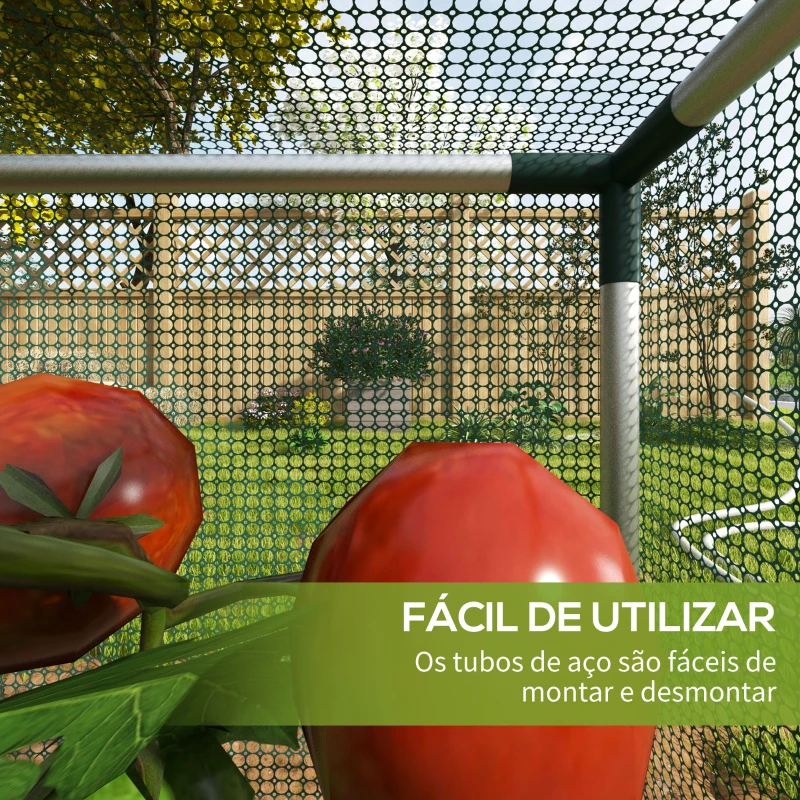 Outsunny Proteção para Cultivo Estufa de Proteção com Suportes de Aço para Plantas em Pátio Jardim Terraço 125x125x62,5 cm Verde