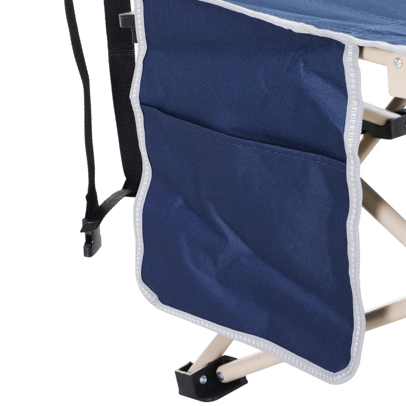 Outsunny Cama de Campismo Dobrável com 1 Bolso Lateral Bolsa de Transporte e Estrutura de Aço C 190x68x52 cm Azul Escuro