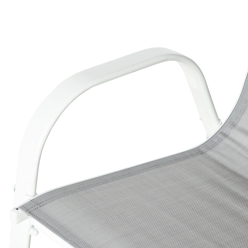 Outsunny Conjunto de Jardim Refeição de 7 Peças Jogo de Mesa e 6 Cadeiras para Terraço com Tampo de Vidro Cinza