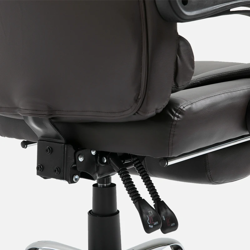 HOMCOM PU Leather Executive Office Chair, High Back Swivel Chair with Retractable Footrest, Adjustable Height, Reclining Function, Brown(m-9)