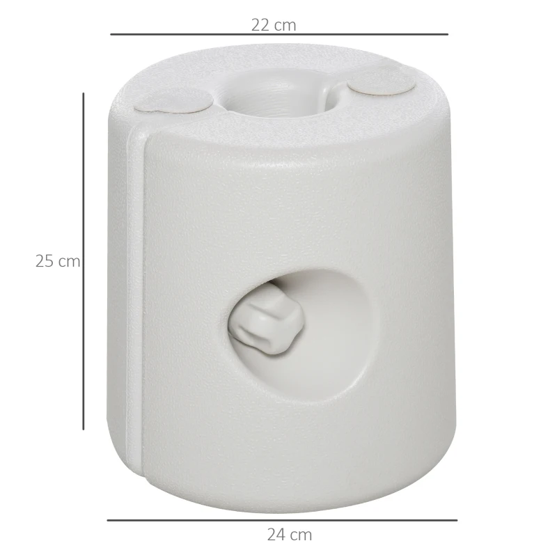 Outsunny Conjunto de 4 Pesos para Tendas Dobráveis Suportes Enchíveis com 9 kg de Água com Maçanetas de Fixação Ø22/24x25 cm Branco