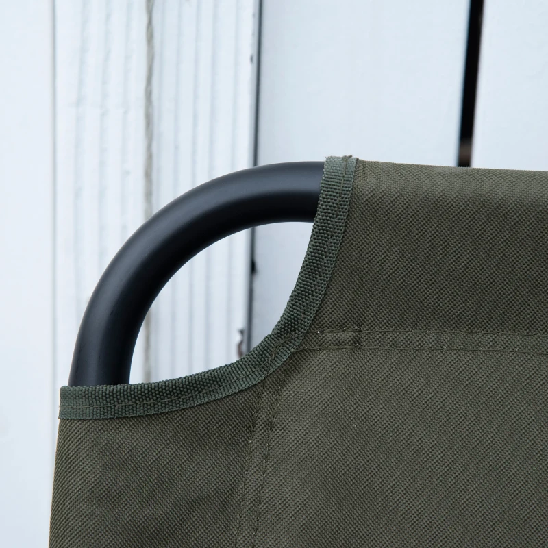 Outsunny Sedia Campeggio Doppia a 2 Posti, Pieghevole con Maniglia e Braccioli, 141x67x80cm, Verde