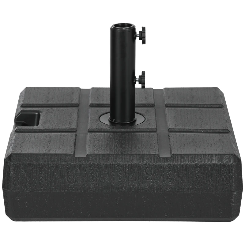 Outsunny Base de Chapéu de Sol Retangular Suporte para Chapéu de Sol Preenchível para Terraço Pátio Jardim 49x49x36,5 cm Preto
