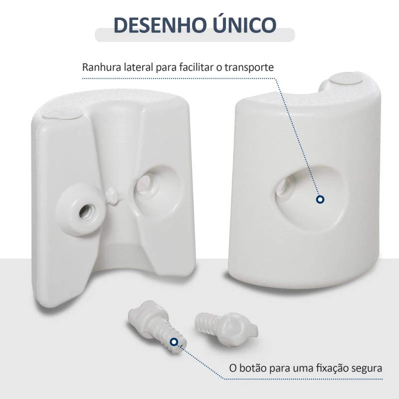 Outsunny Conjunto de 4 Pesos para Tendas Dobráveis Suportes Enchíveis com 9 kg de Água com Maçanetas de Fixação Ø22/24x25 cm Branco